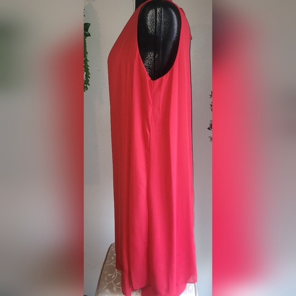 Marie Claire red sleeveless dress Sz.L - Picture 5 of 7